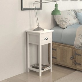 Mesa de cabeceira com 1 gaveta, branco