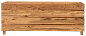 Vaso/floreira 100x40x38 cm madeira de teca reciclada e aço