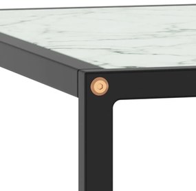 Mesa de centro 60x60x35 cm vidro mármore branco