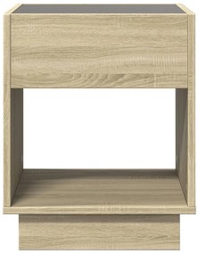 Mesa de cabeceira c/ LED Infinity 40x40x50 cm carvalho sonoma