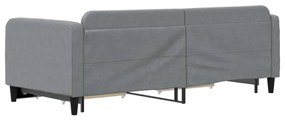 Sofá-cama c/ gavetão e gavetas 90x200 cm tecido cinzento-claro