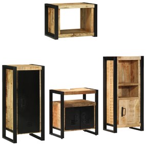 vidaXL Conjunto de Móveis para Banheiro 4 pcs Madeira de manga maciça