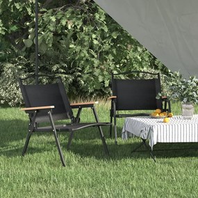Cadeiras de campismo 2 pcs 54x43x59 cm tecido oxford preto