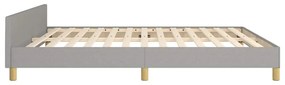 Estrutura de cama sem colchão 160x200 cm tecido cinzento-claro
