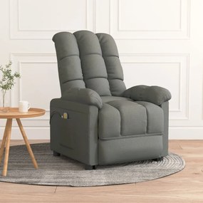 3073759 vidaXL Poltrona de massagens elétrica tecido cinza-escuro