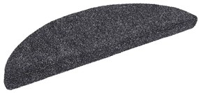 Tapetes de escada autoadesivos 10 pcs 56x17x3 cm cinza-escuro