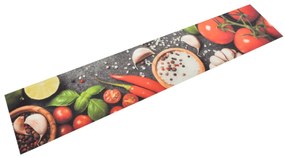 Tapete de cozinha lavável 60x300 cm veludo padrão vegetais