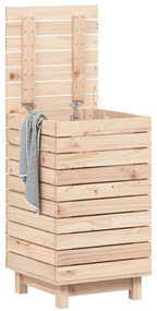 Cesto de roupa suja 44x44x76 cm madeira de pinho maciça
