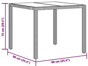 5 pcs conjunto bistrô p/ jardim c/ almofadões vime PE castanho
