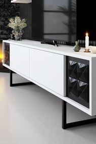 Conjunto de Mobiliário de Sala – Black Line Set – Branco e Preto