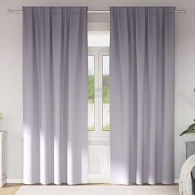 vidaXL Cortinas 2 pcs Cinza Metálico 225 x 140 cm Poliéster