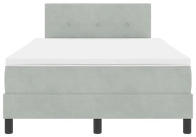 Cama Box com Colchão vidaXL Cinza Claro Dobro Pequeno Veludo