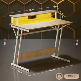 Secretária de Canto – Modelo Dijon – 100x60x88 – Moderna – Branco