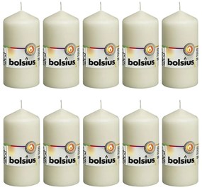 Bolsius Velas cilíndricas 10 pcs 120x58 mm marfim