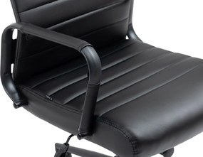 Cadeira de escritório Columbus em couro sintético Preta