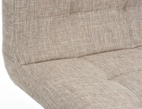 Banco de bar Lincoln em tecido 42 x 94 x 49 cm Creme