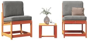 3 pcs conjunto lounge de jardim pinho maciço castanho-mel