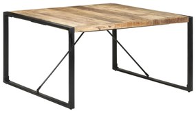 Mesa de jantar 140x140x75 cm madeira de mangueira áspera