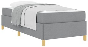 Cama Box Cinza Claro e Branco e Cinza Claro 90 x 190 cm tecido