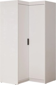 Roupeiro de canto Novduni 116, Branco, 191x98x98cm, 100 kg, Portas para roupeiro: Com dobradiças