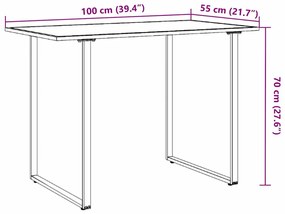Mesa de Jardim Castanha 100x55x70 cm DPC e Aço
