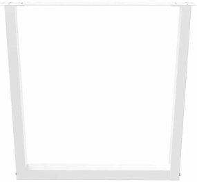 Mesa de jantar pernas 2pcs forma de V 90x(72-73,3)cm aço branco