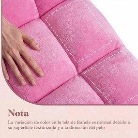 Sofá de chão dobrável 60 x 49,5 x 51 cm com encosto de 14 posições e enchimento de espuma macia para meditação, leitura e yoga Rosa