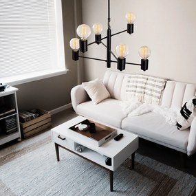 Candeeiro Suspenso Hexa – Preto – 61 x 61 cm