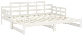 Estrutura sofá-cama de puxar 2x(80x200) cm pinho maciço branco