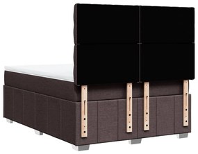 Cama com molas/colchão 140x190 cm tecido castanho-escuro