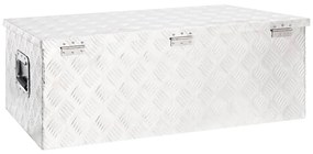 Caixa de arrumação 90x47x33,5 cm alumínio prateado