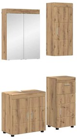 vidaXL Conjunto de Móveis para Banheiro TULUM Carvalho Artesanal