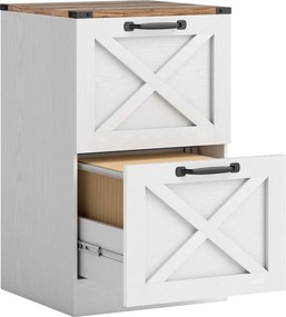 Móvel arquivo para Escritório com 2 Gavetas com Trilho Suspenso para A4 e Carta 40x40x71 cm Branco