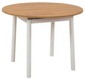Mesa de Jantar Extensível Oliver – Carvalho e Branco – 100/131x75x100