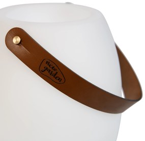 Candeeiro de pé branco 40,5 cm incl. LED e coluna regulável RGBW IP44 com controlo remoto - Apolo