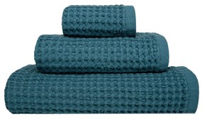 Jogo de toalhas de banho de 3 peças - FAVO de SOREMA: Azul petróleo