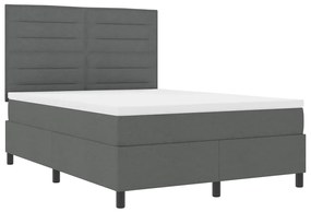 Cama Box Spring com Colchão Cinza Escuro 160x200 cm Tecido