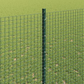 Cerca de Arame Soldado com 5 Estacas U Verde 1,4x10 m Aço