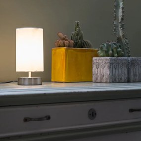 Candeeiro de mesa moderno branco redondo 12 cm - Milo 2