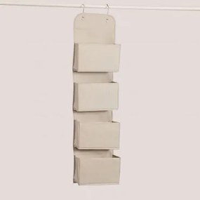 Organizador Suspenso Com 4 Bolsos Tarinna Beige - Sklum