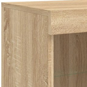 Aparador com luzes LED 202x37x100 cm carvalho sonoma