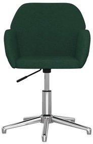 Cadeiras de jantar giratórias 2 pcs tecido verde-escuro