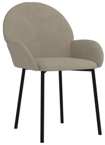 Cadeiras de jantar 2 pcs veludo cinzento-claro