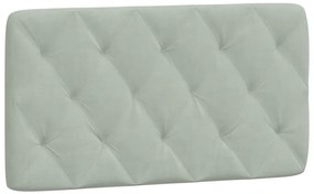 Estrutura de cama c/ luzes LED 100x200 cm veludo cinzento-claro