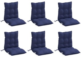 Almofadões cadeira encosto baixo 6 pcs oxford azul-marinho