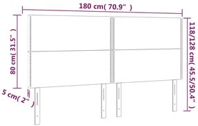 Cabeceira cama c/ LED couro artif. 180x5x118/128cm cappuccino