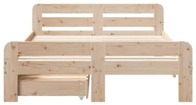 Cama sem colchão 135x190 cm madeira de pinho maciça