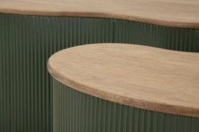 MESA DE CENTRO FRANKFURT CONJUNTO DE 2 PEÇAS 87X53X32-50X35X28 CM VERDE E CASTANHO