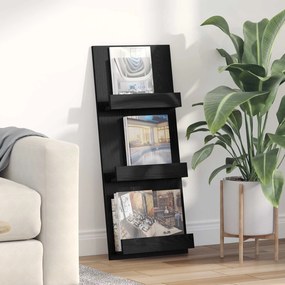 vidaXL Estante de Revistas Carvalho Preto 43 x 11 x 102 cm