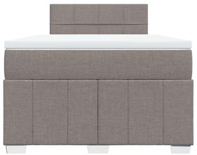 Cama boxspring c/ colchão 120x190cm tecido castanho-acinzentado
